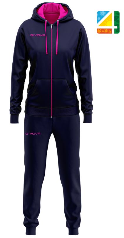 Women's Set Givova King Donna Blue-Fuchsia 2Xs