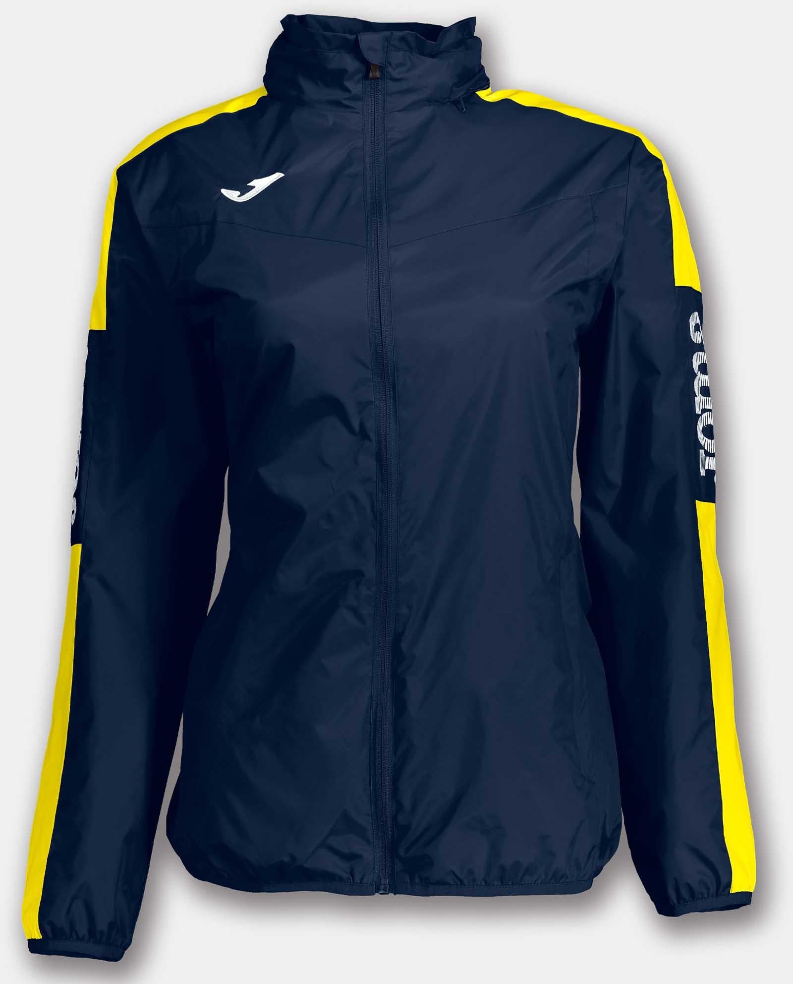 Damesjas Joma Rainjacket Championschip IV Navy-Yellow blue XS