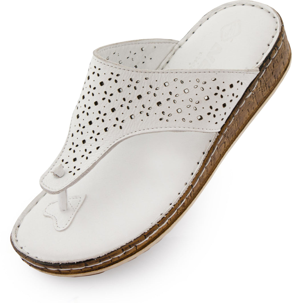 Women's Leather Flip Flops Nell Flip Flops White 38