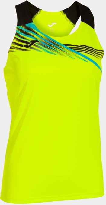 Women's T-shirt Joma Elite X Tank Top Fluor Yellow-Black yellow XL
