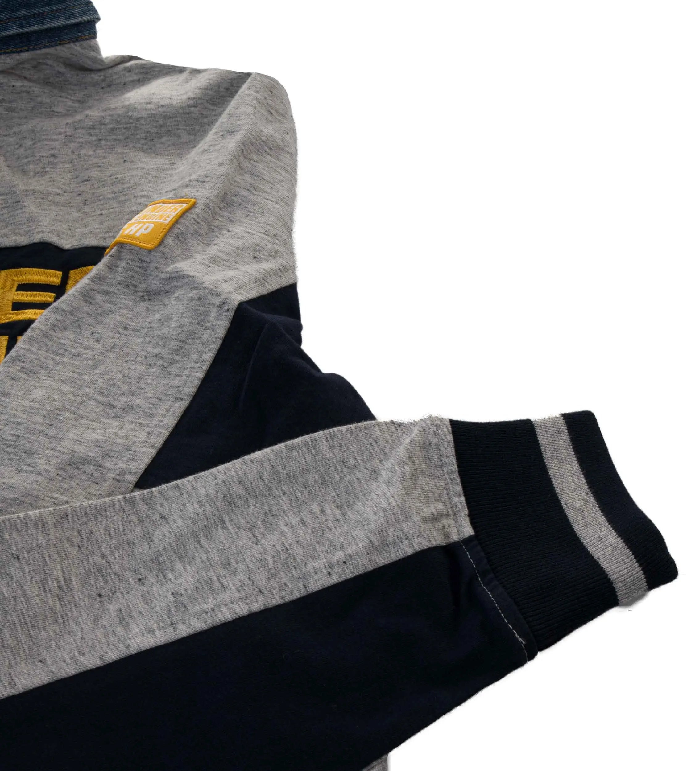 Camiseta masculina de arte de arte rugbyshirt colorblocking pesada camisa, s