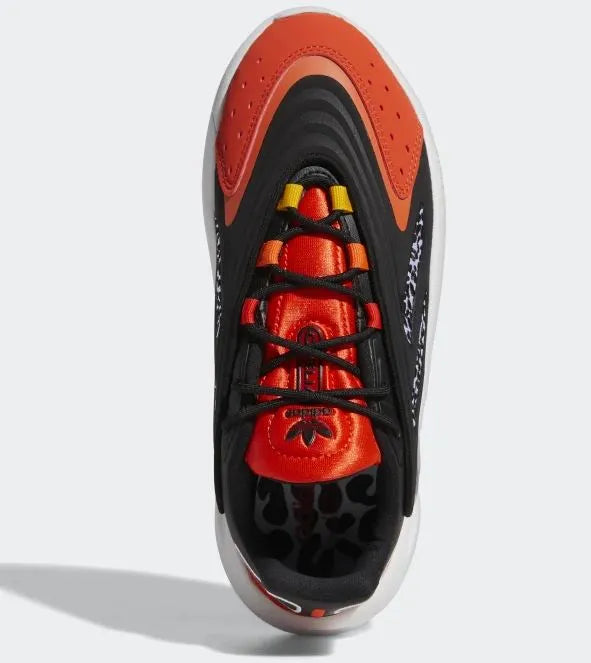 Adidas Ozellia Damas de damas en blanco y negro-naranja 39 1/3