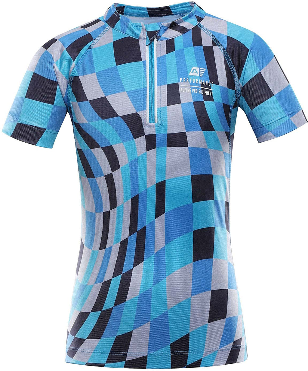 Children's Cycling Jersey Alpine Pro Lattero Neon Blue 152-158