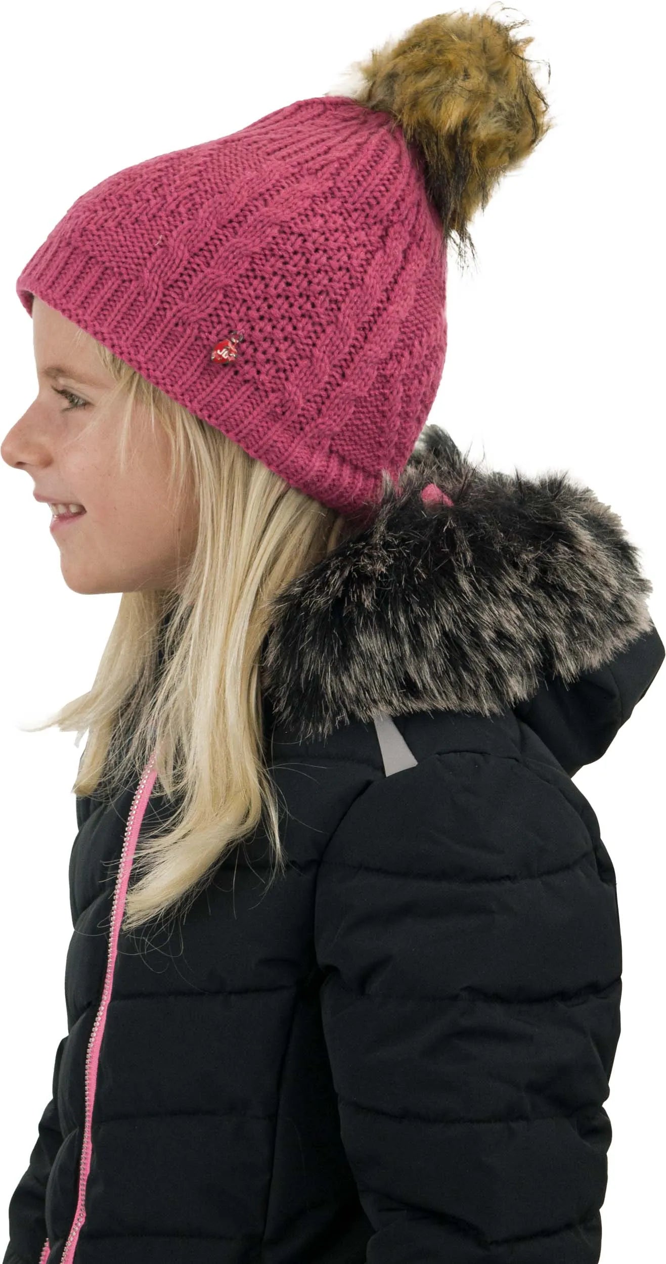 Teplý dětský zimní klobouk džem Dainty Fuxia 7-10 let