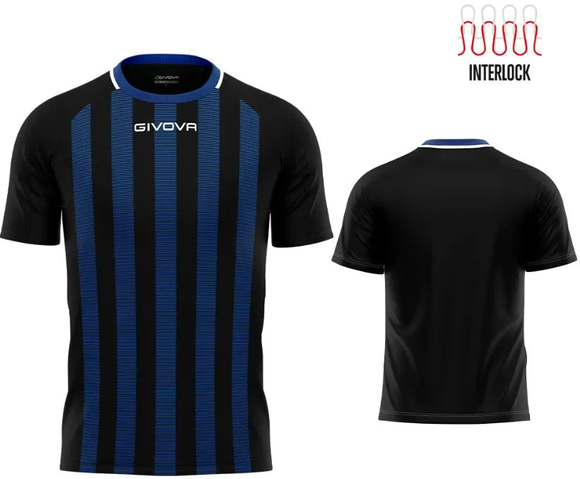 Sports t-shirt givova rugby black-royal blue 2xs