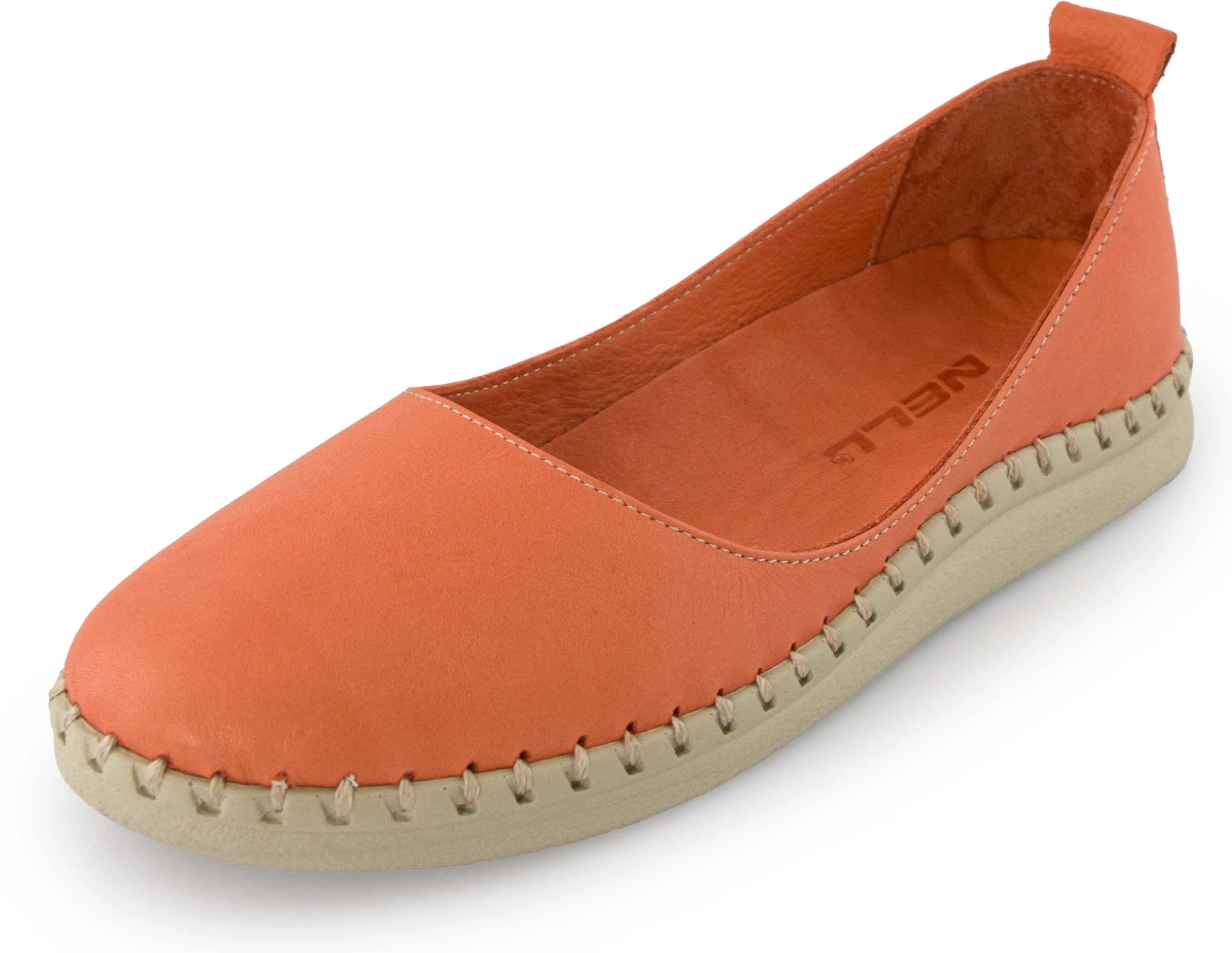 Dames Leren Ballerinas Nell Pumpkin Oranje 40
