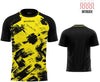 Sports T-shirt Givova Art Interlock Yellow-Black, Xs