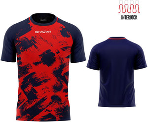 Sports T-shirt Givova Art Interlock Red-Blue, S