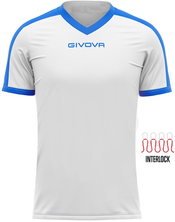 Sports T-shirt Givova Revolution White-Royal Xs