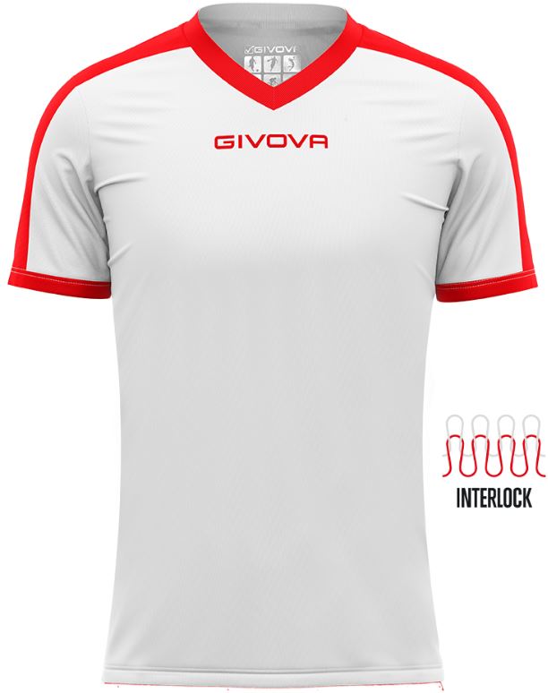 Sports T-shirt Givova Revolution White-Red 2Xl