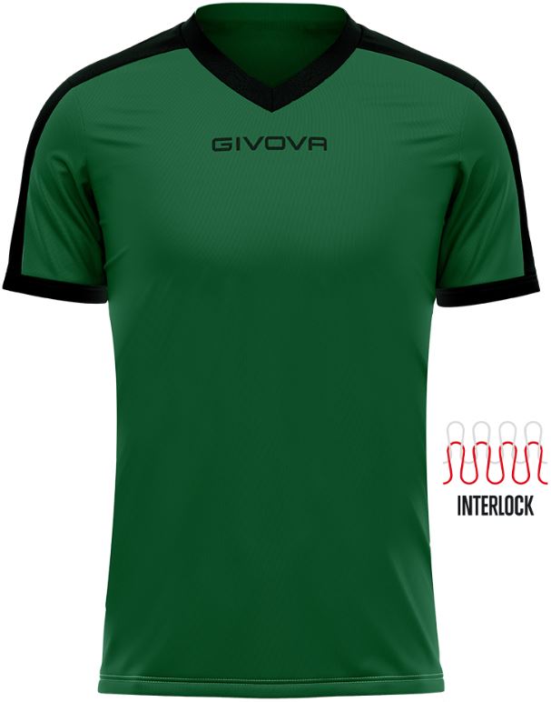 Sports T-shirt Givova Revolution Green-Black Xl
