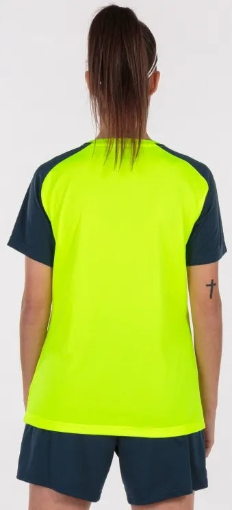 Frauen T-Shirt Joma Academy IV Fluor gelb-Navy, xs