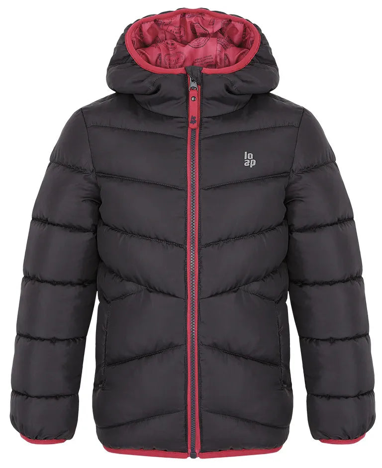 Girls Jacket Loaf Inlas Dark Grey 158-164 - varm & trendig