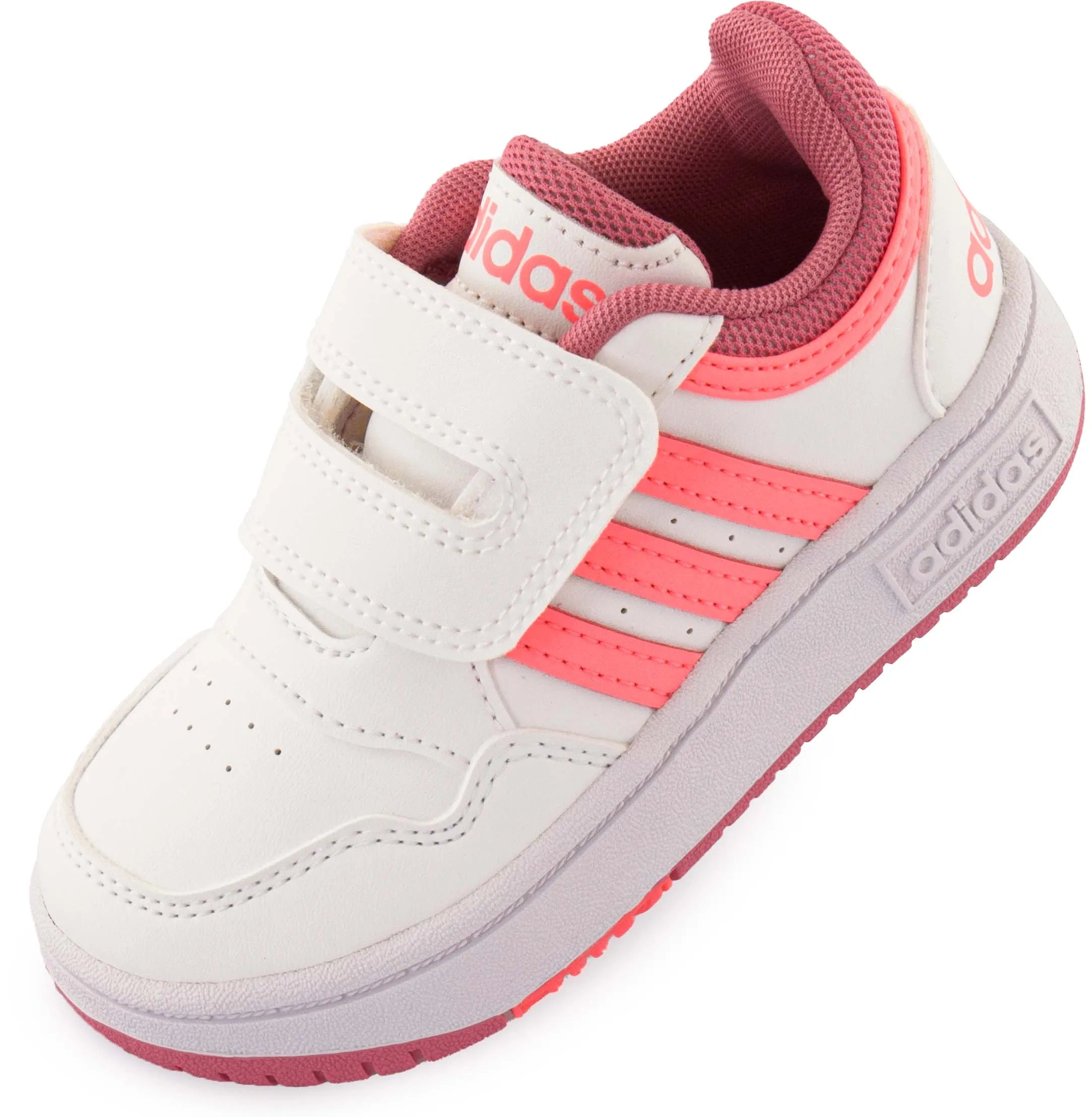 Adidas Jr Hoops Chaussures pour enfants blanc / rose taille 22