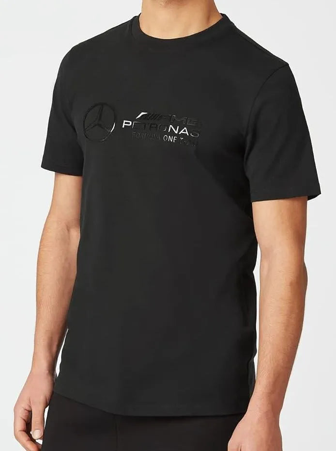 T-Shirt Mercedes Heren F1 FW Stealth Groot Logo T-Shirt Zwart Zwart XS