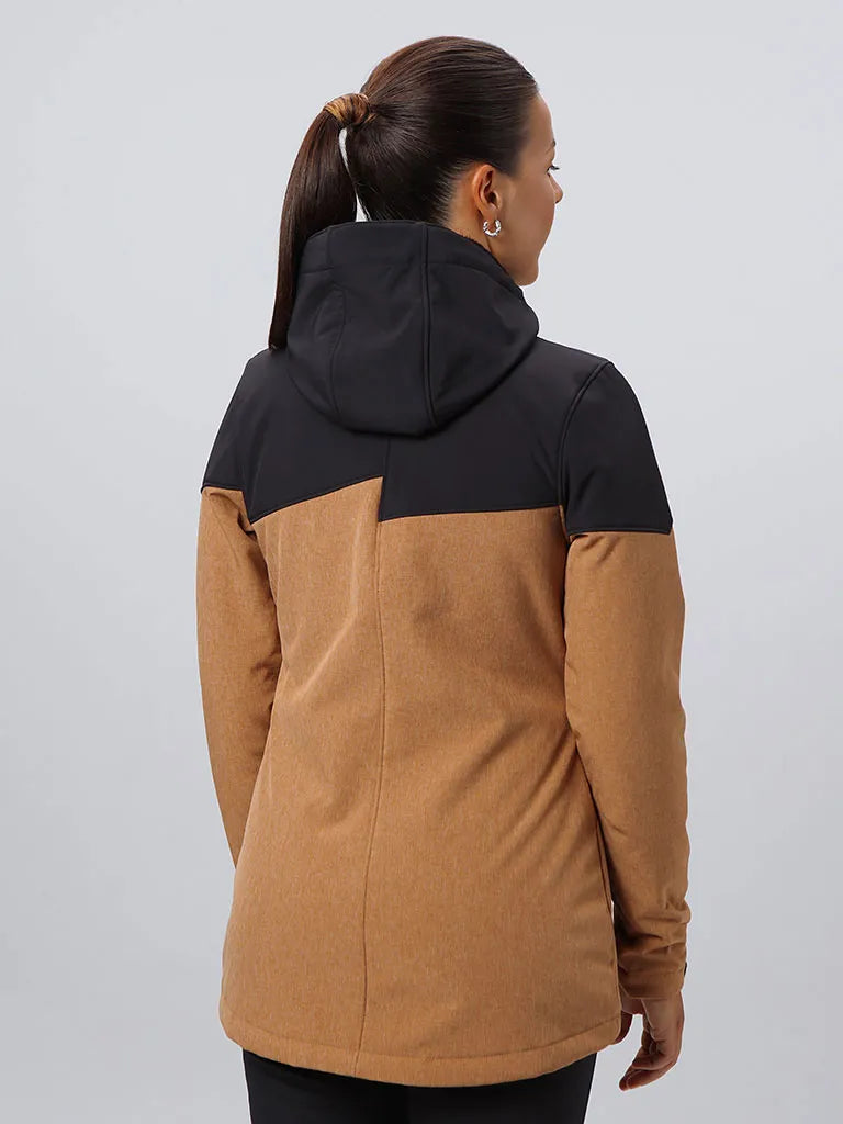 Dámská bunda z softshell loap ludysa hnědá xl - větrný a teplý