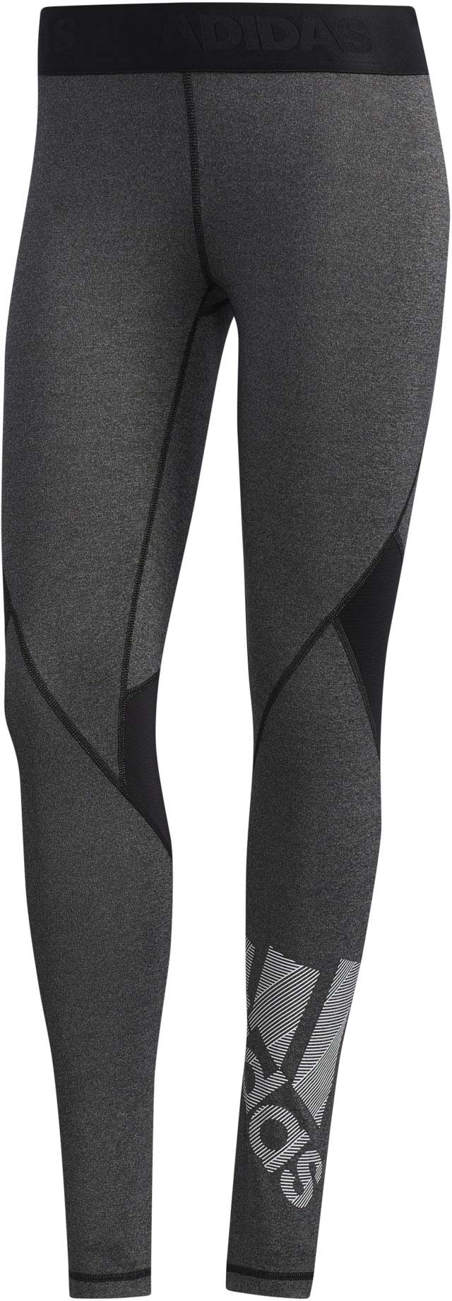 Women's Leggings Adidas Alphaskin Long Heathered Badge Grey, S