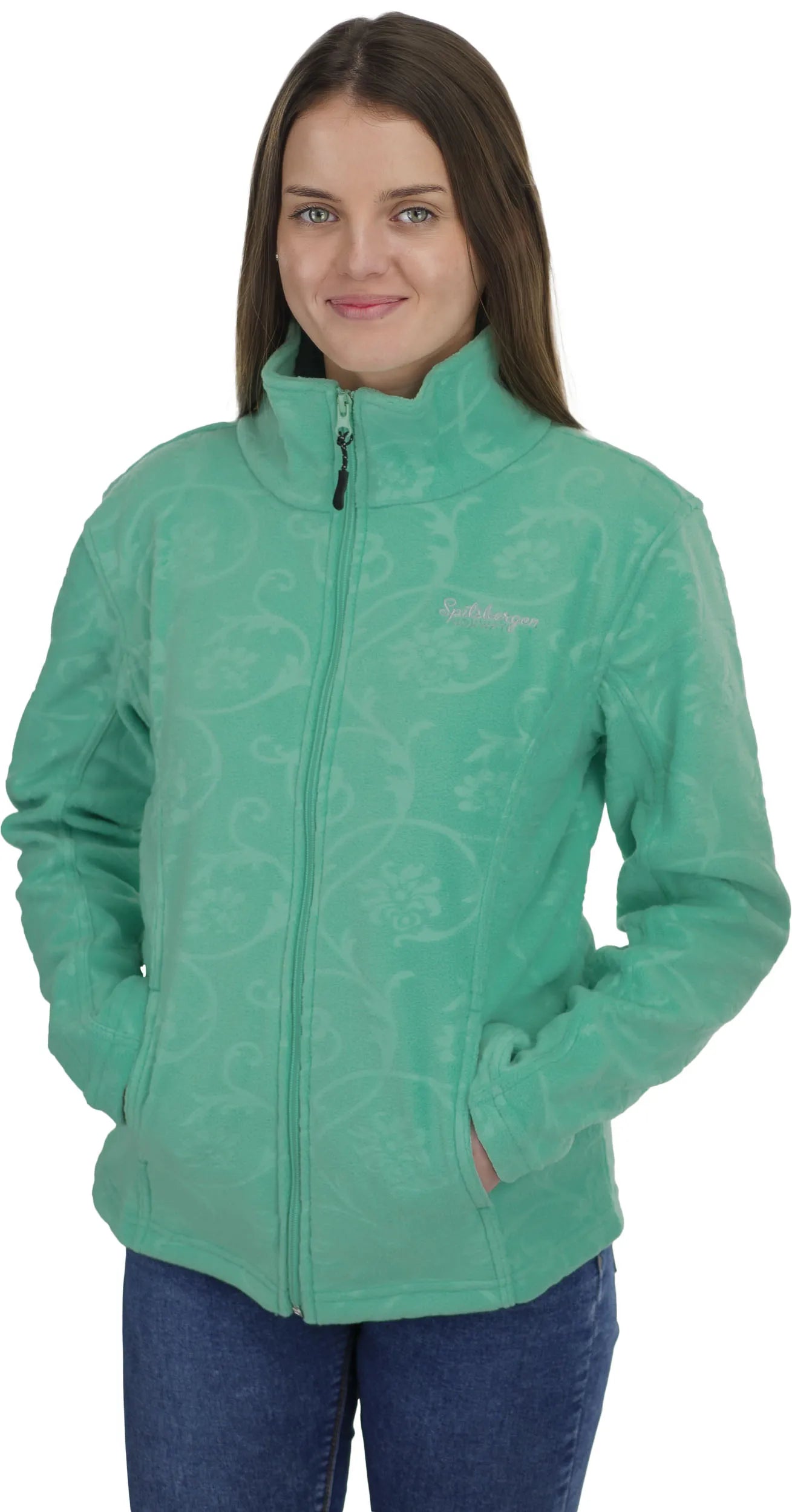 Damen Polar Fleece Jacke Emerald Green M - Warm & stilvoll