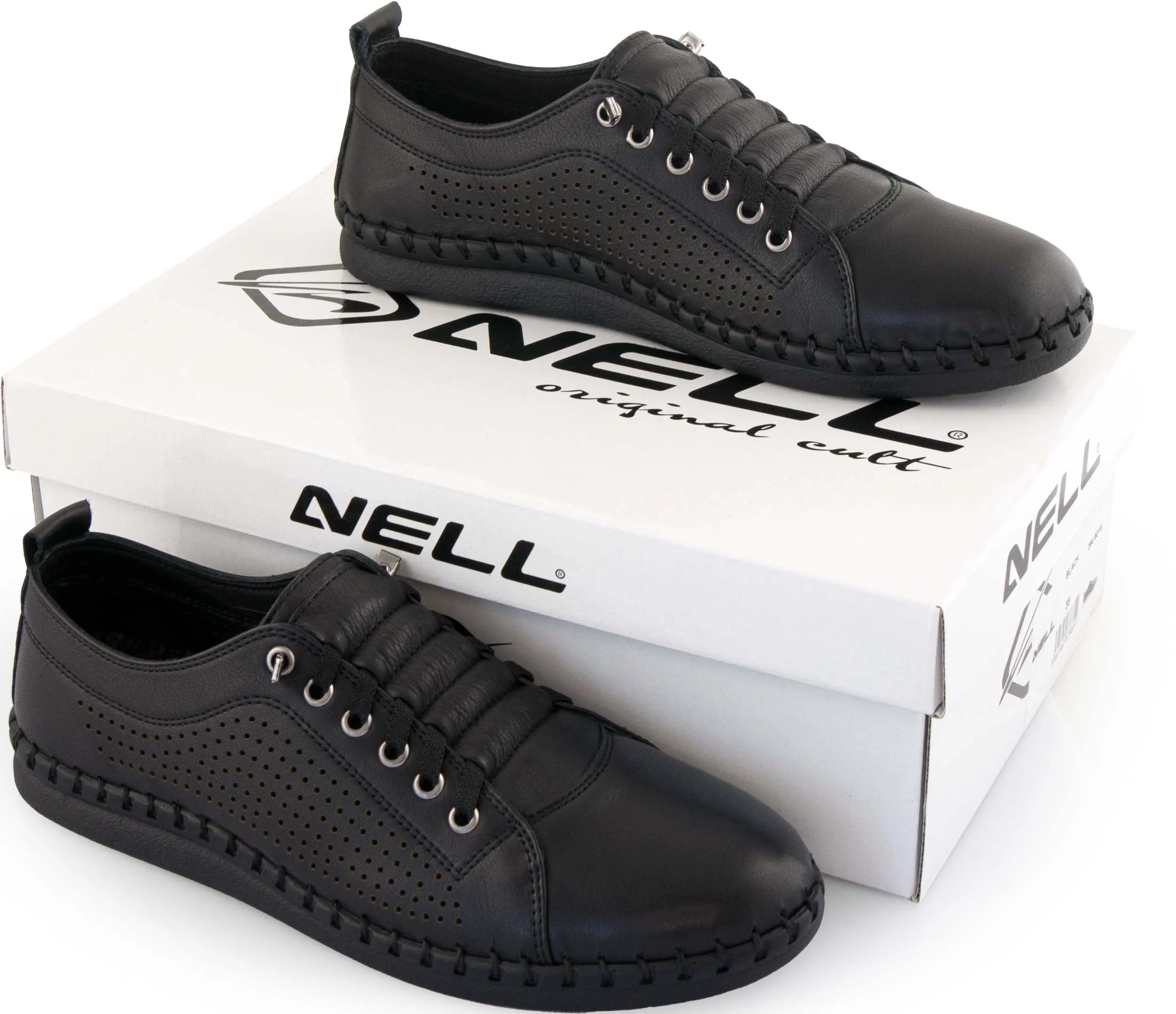 Dames Leren Schoenen Nell Esegui Zwart Zwart 41