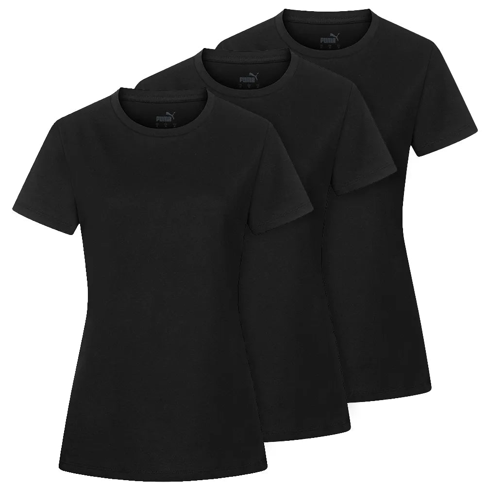 3-Pack Dames pólók puma bázis fekete 3-pack zwart s