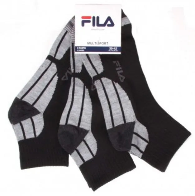 Fila stredne vysoké ponožky 3-palec čierne, veľkosť 35-38 bavlna