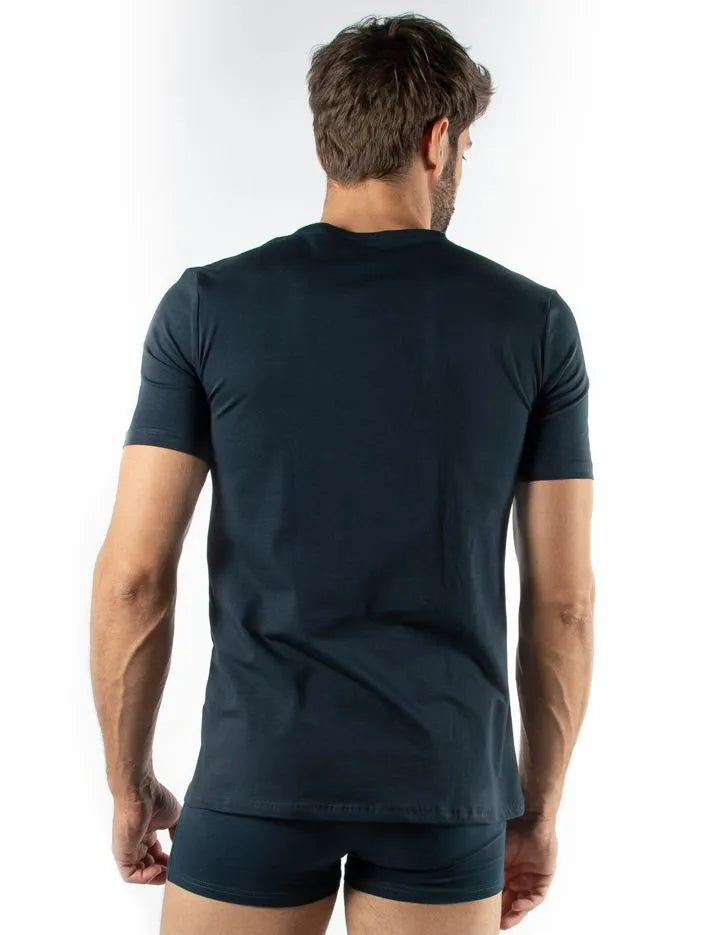 Pánska t -shirt fila pravidelne fit Marineblauw - bavlna