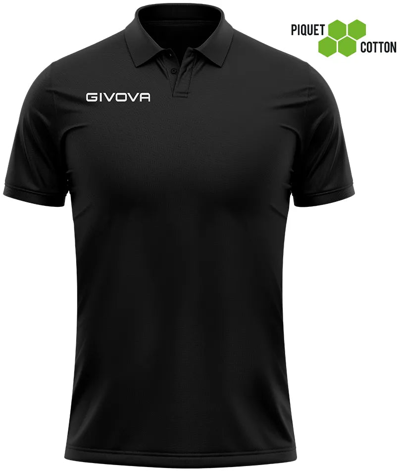 Polo shirt givova polo cotone piquet summer black l