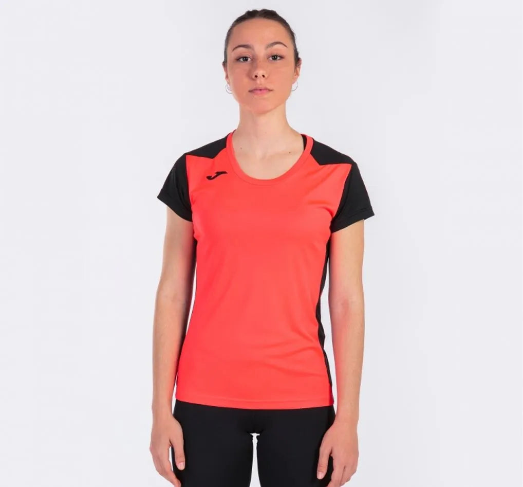 Ladies T -Shirt Joma Record II Fluor Coral 2xl - Sporty e traspirante