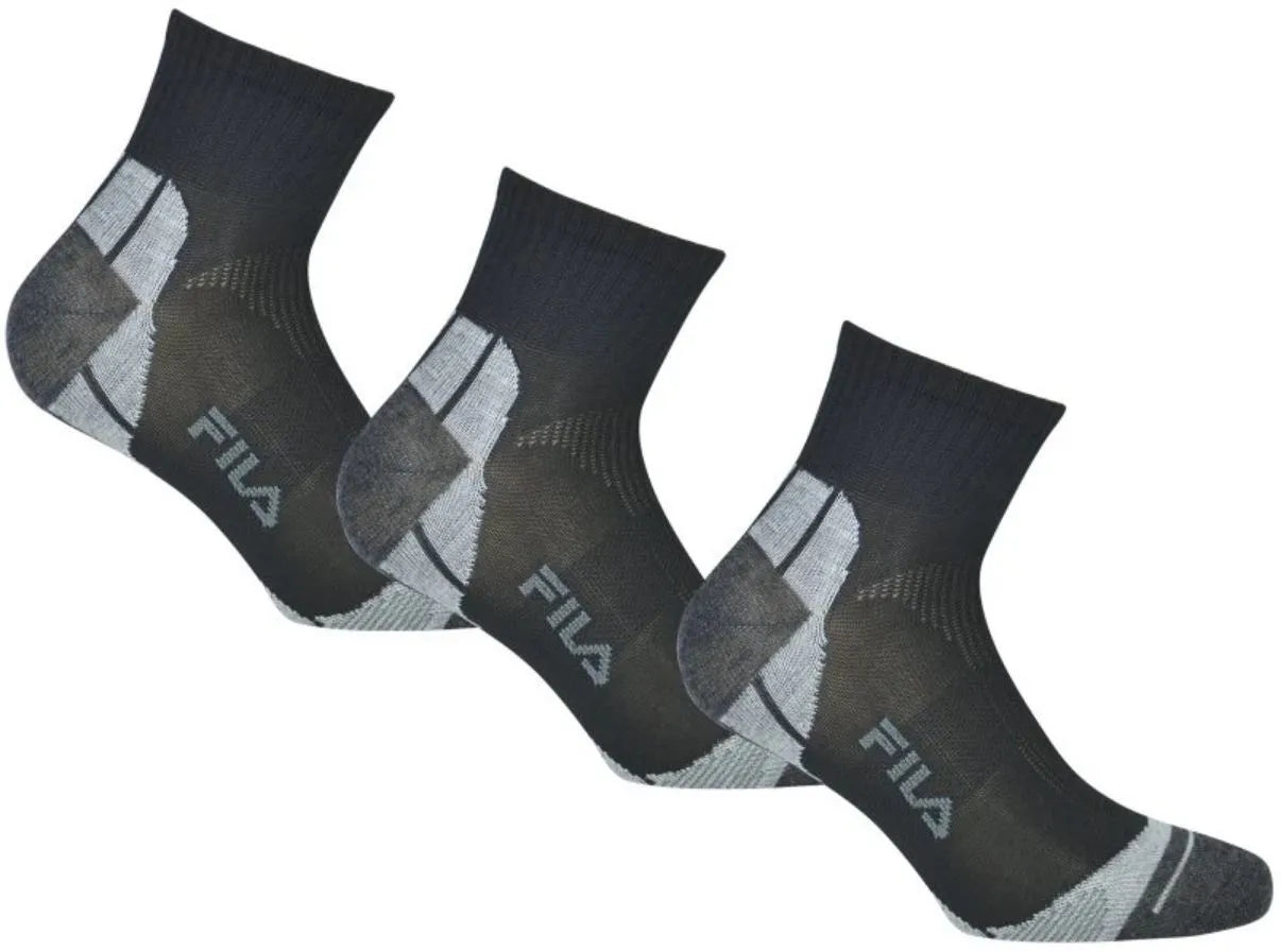 Fila stredne vysoké ponožky 3-palec čierne, veľkosť 35-38 bavlna