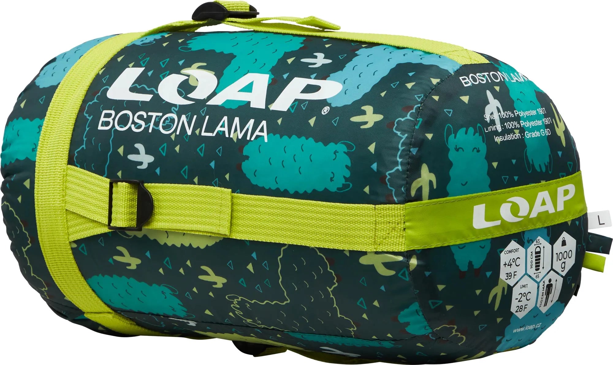 Kinder Mummieslaapzak Loap Boston Lama Groen Groene L-Linker-Rits