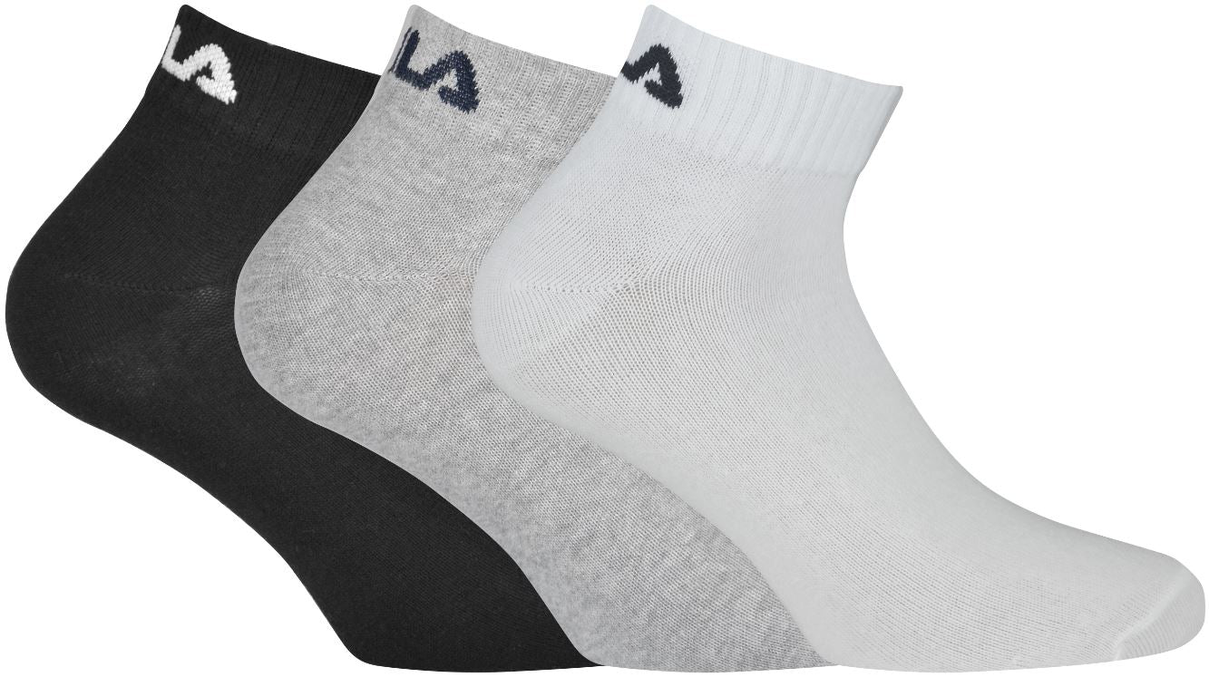 Fila Quarter Socks 3-Pack Wht-Gray-Blk 35-38