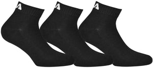 Fila Regular Fit 3-Pack Black Socks, 43-46