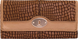 Women's Wallet Fossil Wmns Leather Wallet Maddox Embossed Flap Clutc,