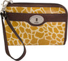 Women's Wallet Fossil Wmns Leather Wallet Key-Per Zip Clutch Giraffe,