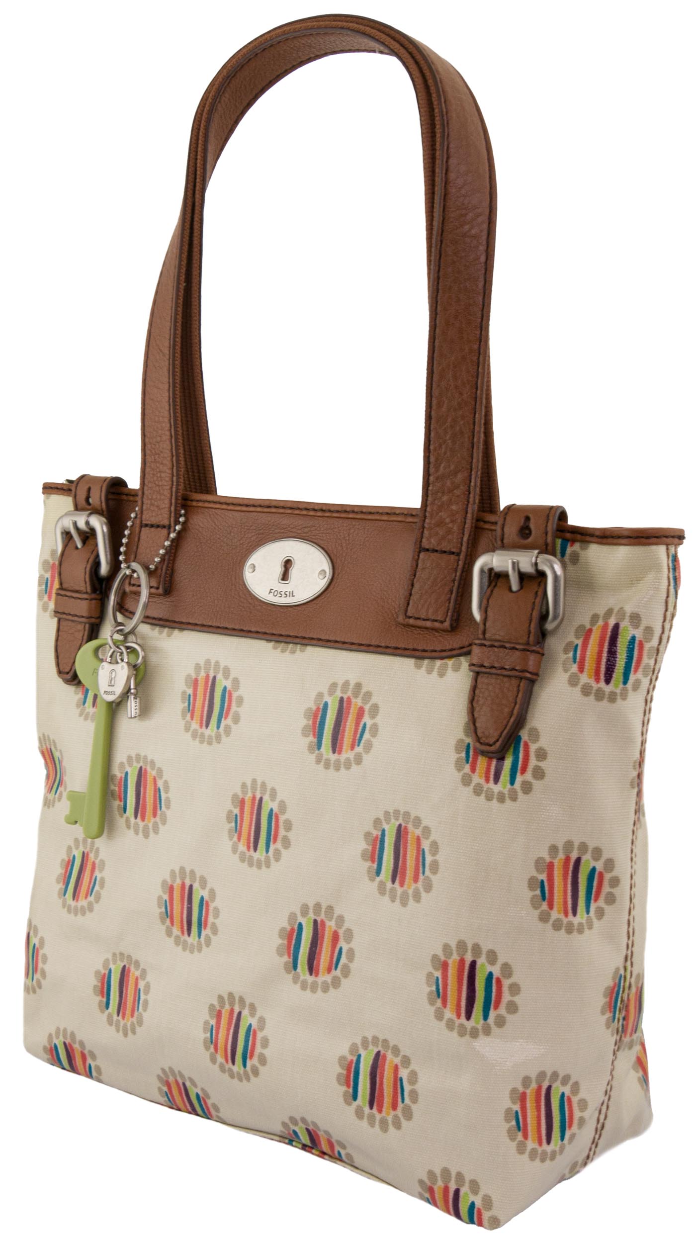 Torba na ramię w damach kopalnych z projektowaniem kropki z kluczowym pierścieniem