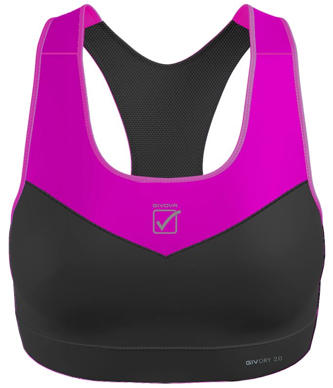 Sports Bra Givova Top Donna Black-Fuxia M