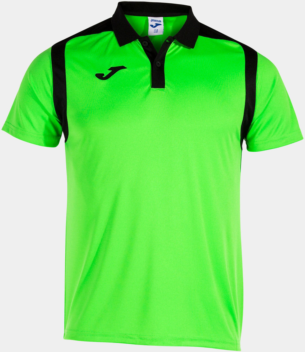 Sports T-shirt Joma Polo Championship Fluor Green-Black 2Xs