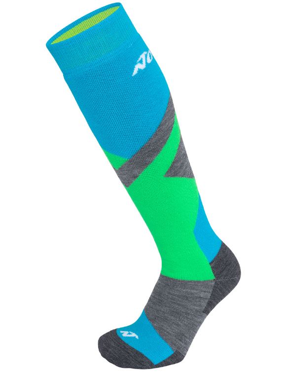 Nordica Ski Socks Blue-Neon Green-Grey 35-39