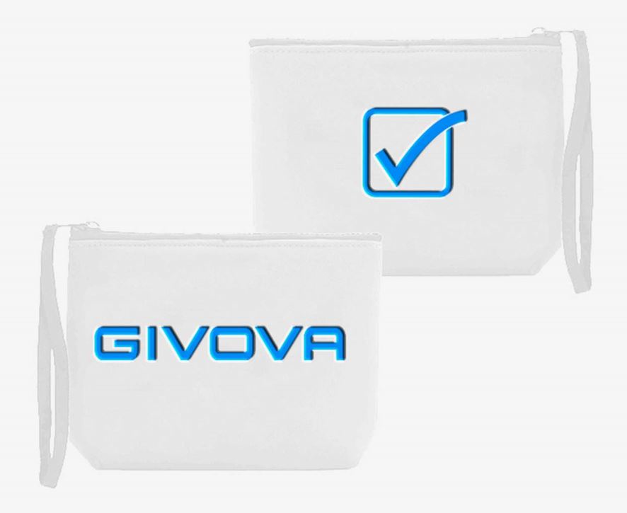 Mála láimhe givova pochette neoprene white-turq