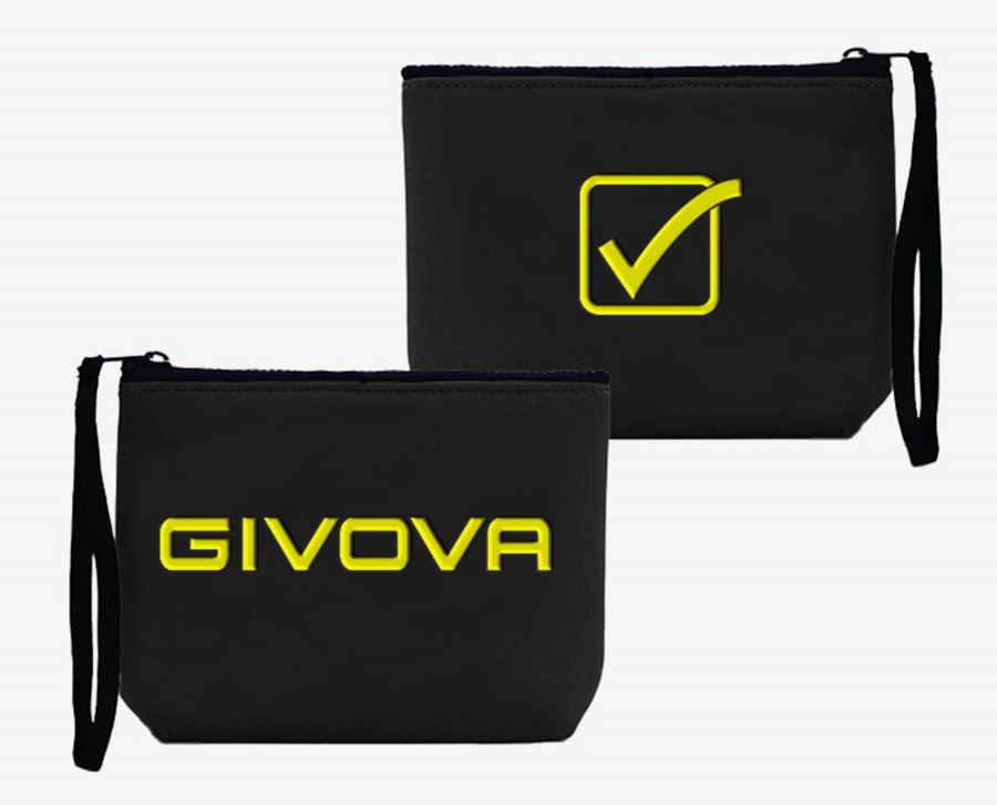 Mála láimhe givova pochette neoprene dubh-fluo yell
