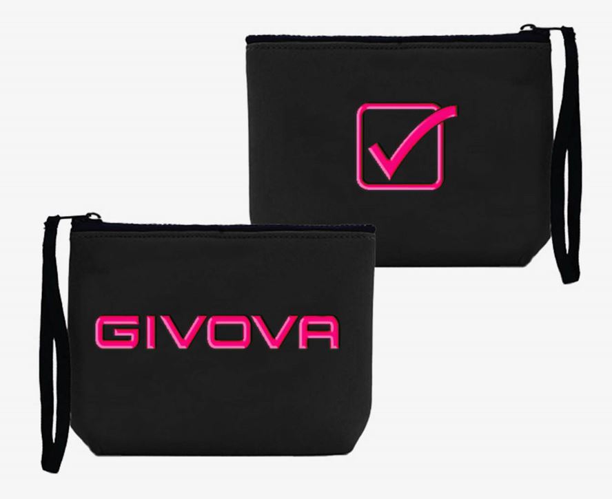 Handbag Givova Pochette Neoprene Black-Fuchsia,