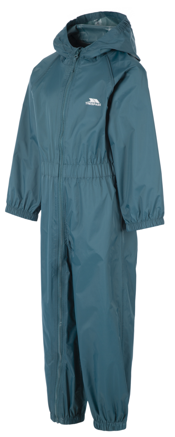 Trespass Button - childs unisex rain suit 3/4