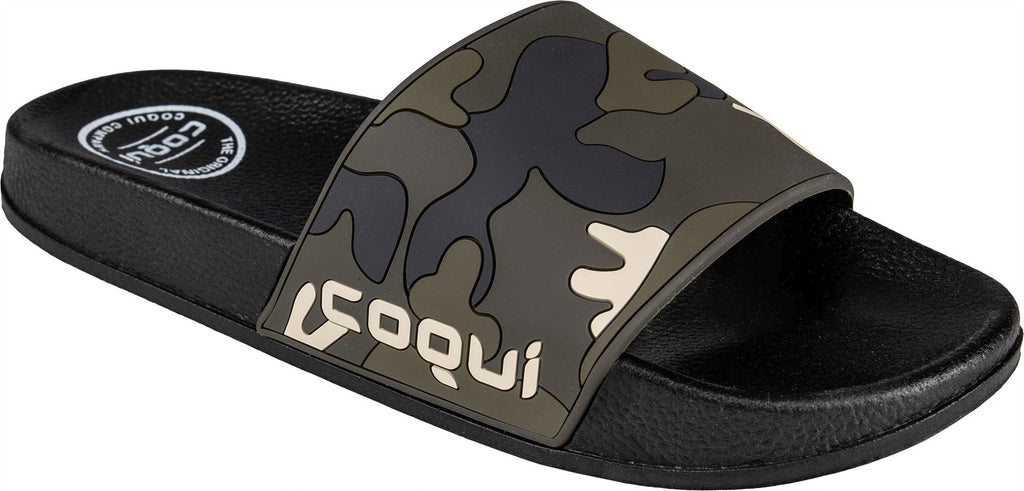 Men's Slippers Coqui Flexi 6261 Black-Army Green Camo 42