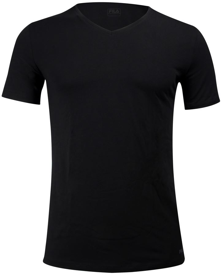 Zwart Fila V-Neck Heren T-Shirt 2XL - Perfecte Pasvorm