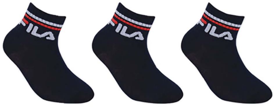 Fila Quarter 3-Pack Kids Socks Navy, 27-30