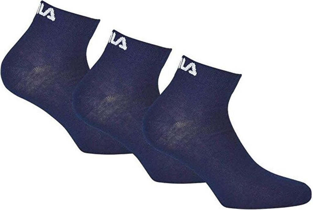 Fila Quarter 3-Pack Navy Socks, 35-38