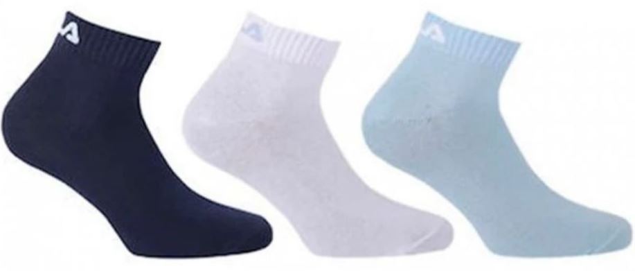 Fila Quarter 3-Pack Sky Socks, 39-42