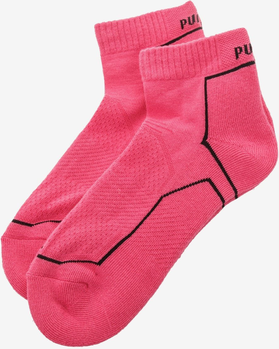 Puma Performance Quarter Train 2-Pack Neon Pink Socks 35-38