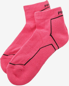 Puma Performance Quarter Train 2-Pack Neon Pink Socks 39-42