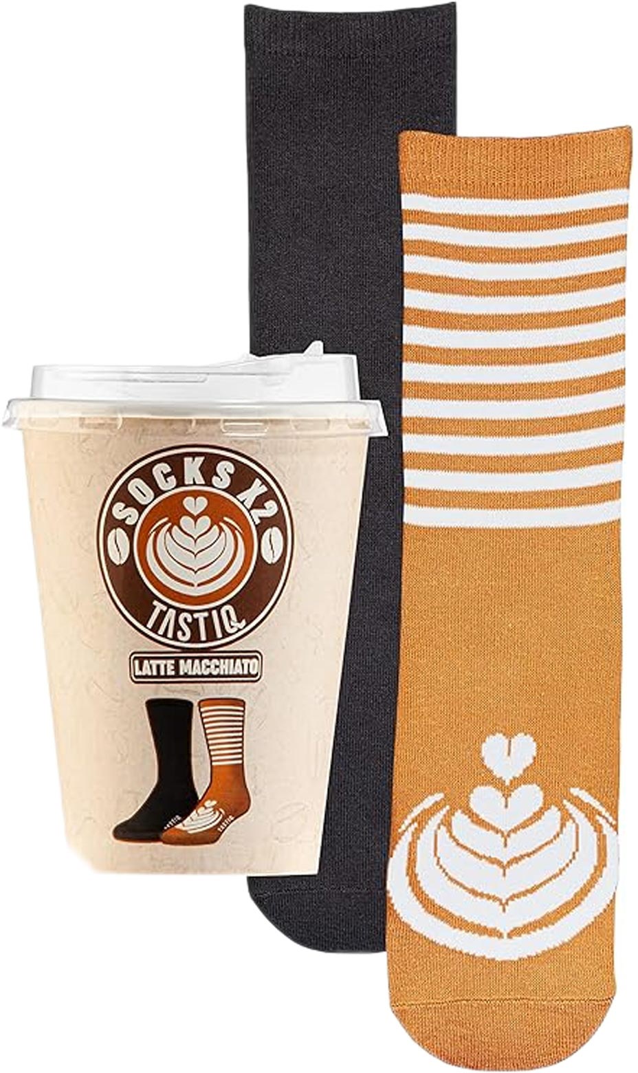 Tastic Unisex Socks 2-Pack Latte Giftbox, 36-41